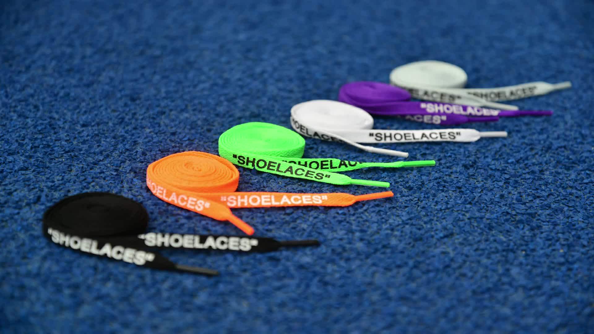 Premium Quality Polyester 100 Print Logo 2 Colour Print Shoe Laces