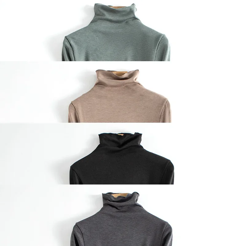 Silk base body-friendly demi-season thin knitted fitted solid color…