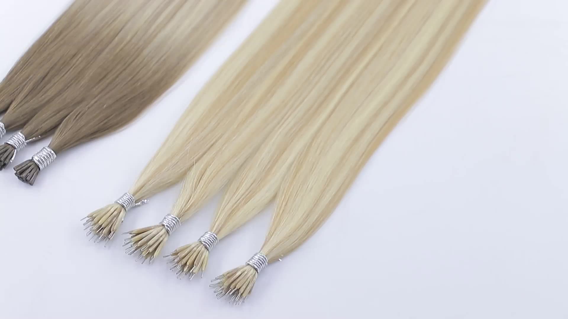 Double Drawn 100 Cuticle Remy Virgin Nano Ring U/i/flat Tip Keratin