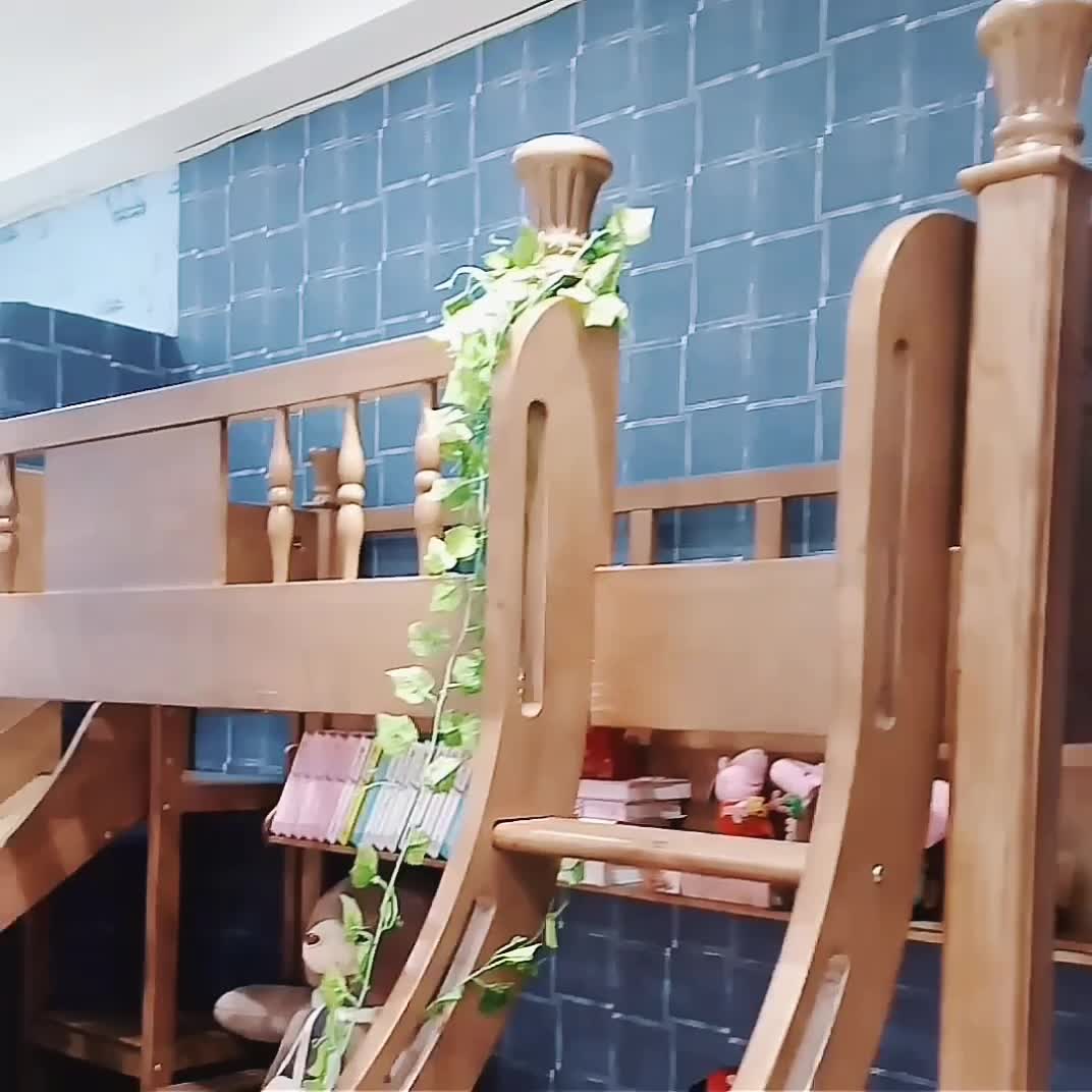 Solid Wood Bunk Bed With Slide Stairs Drawer For Children's Furniture