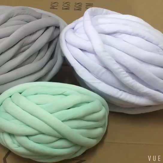 Hand Knitted Braid Chunky Knitting Yarn Giant Chunky Cotton Tube Yarn