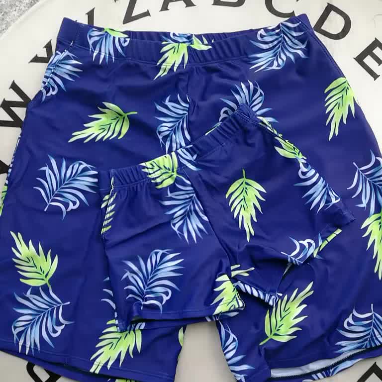 Maillot De Bain Bleu Pour Papa Et Fils Ensemble Deux Pieces Pour La Plage Pour La Famille Aliexpress
