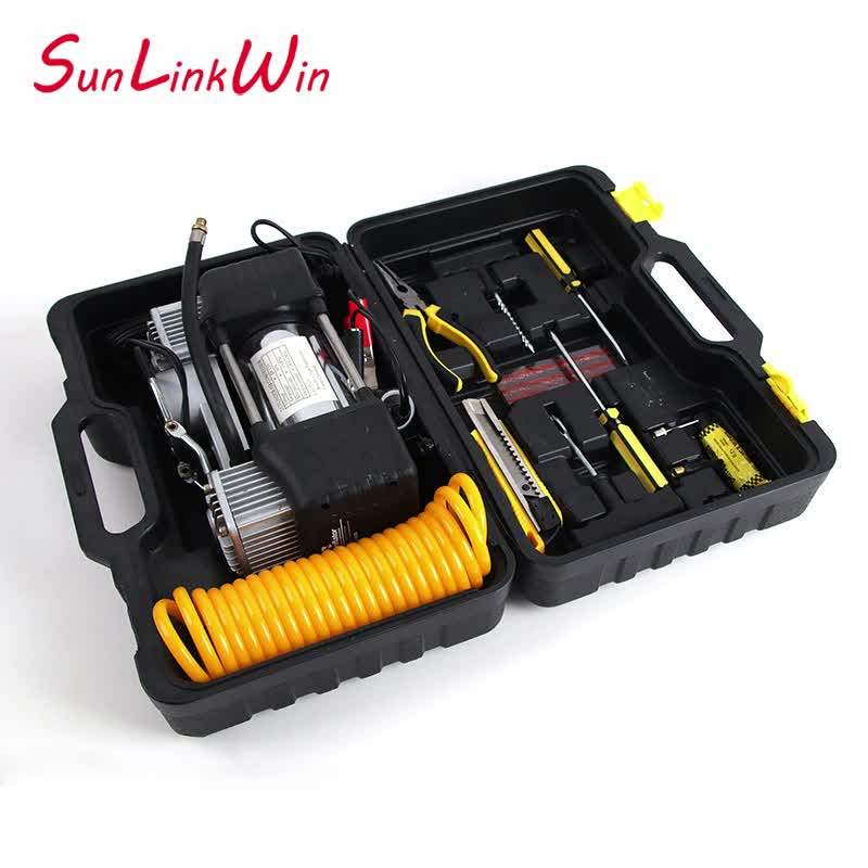 Ningbo Factory Tire Repair Kit With Double Cylinder Air Compressor And