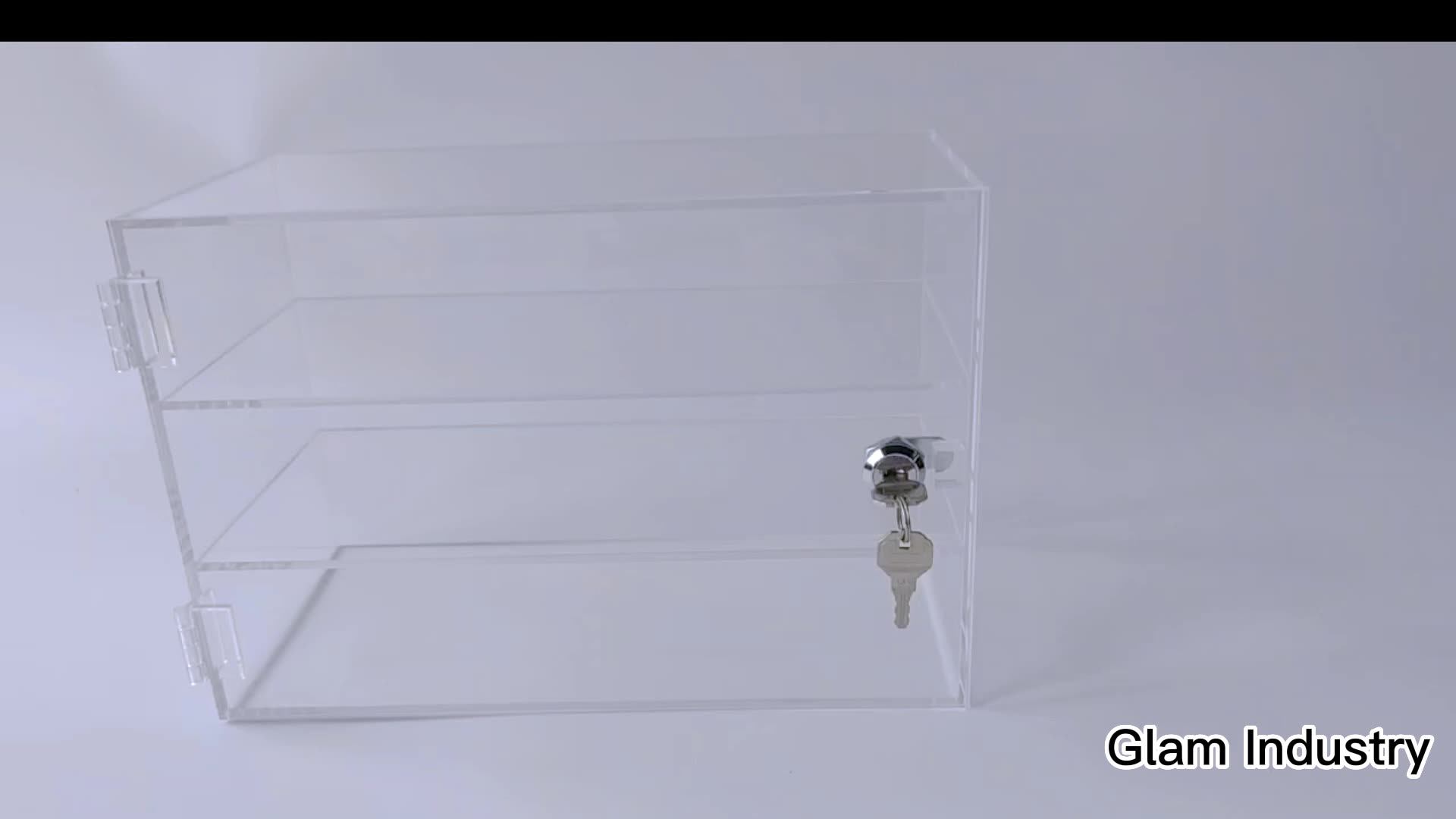 Elegant Personalized Name Card Box Wedding Acrylic Card Box With Lock