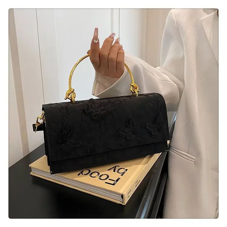 High-end Butterfly Bag Women's Bag 2024 Season New Fashion Small Square Bag Niche Casual All-match Shoulder Bag