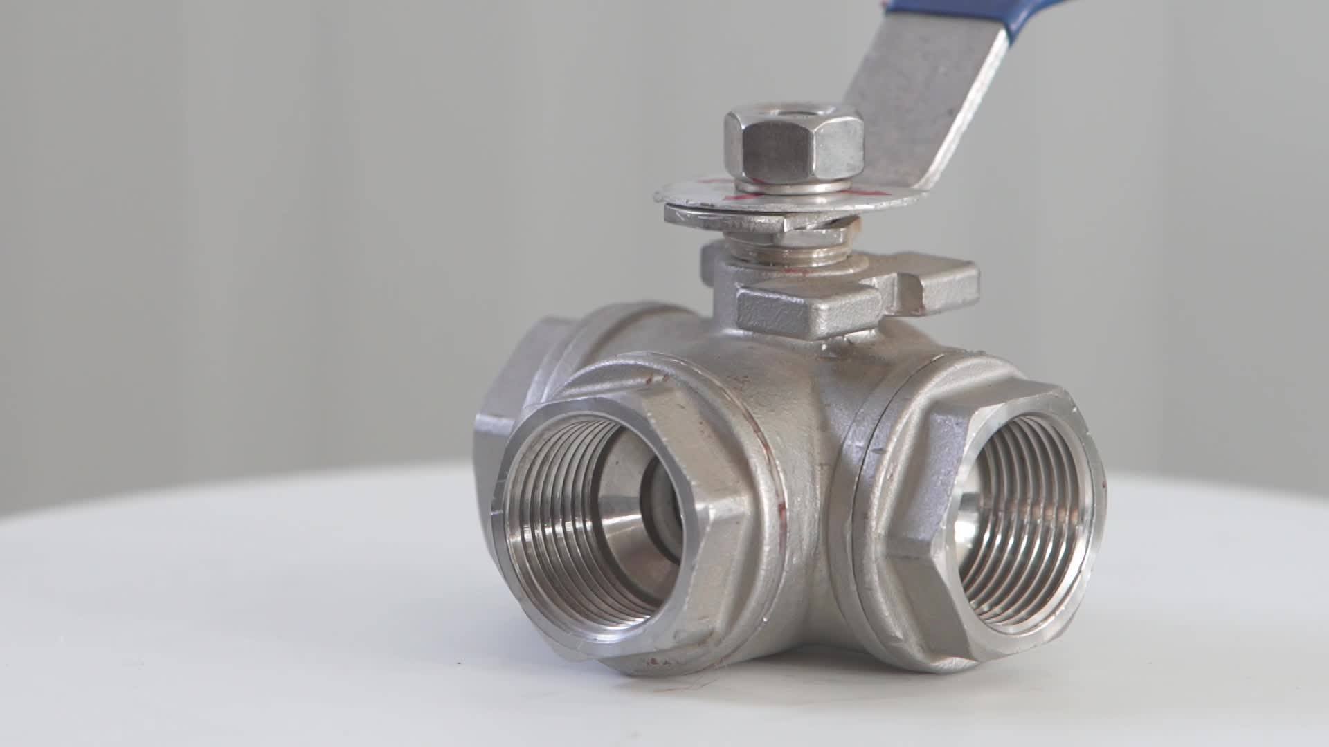 Metal Seat Ball Valve Stainless Steel 3 Way Threaded T Port L Port Ball