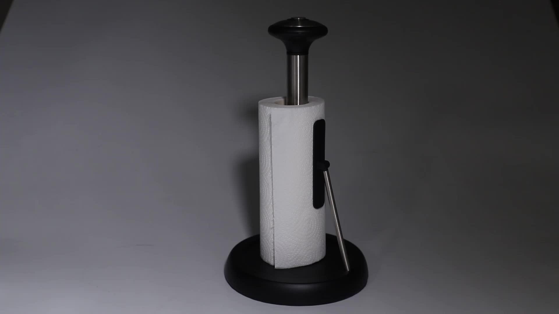 Standing Paper Towel Holder,Rustproof Stainless Steel Paper Towel
