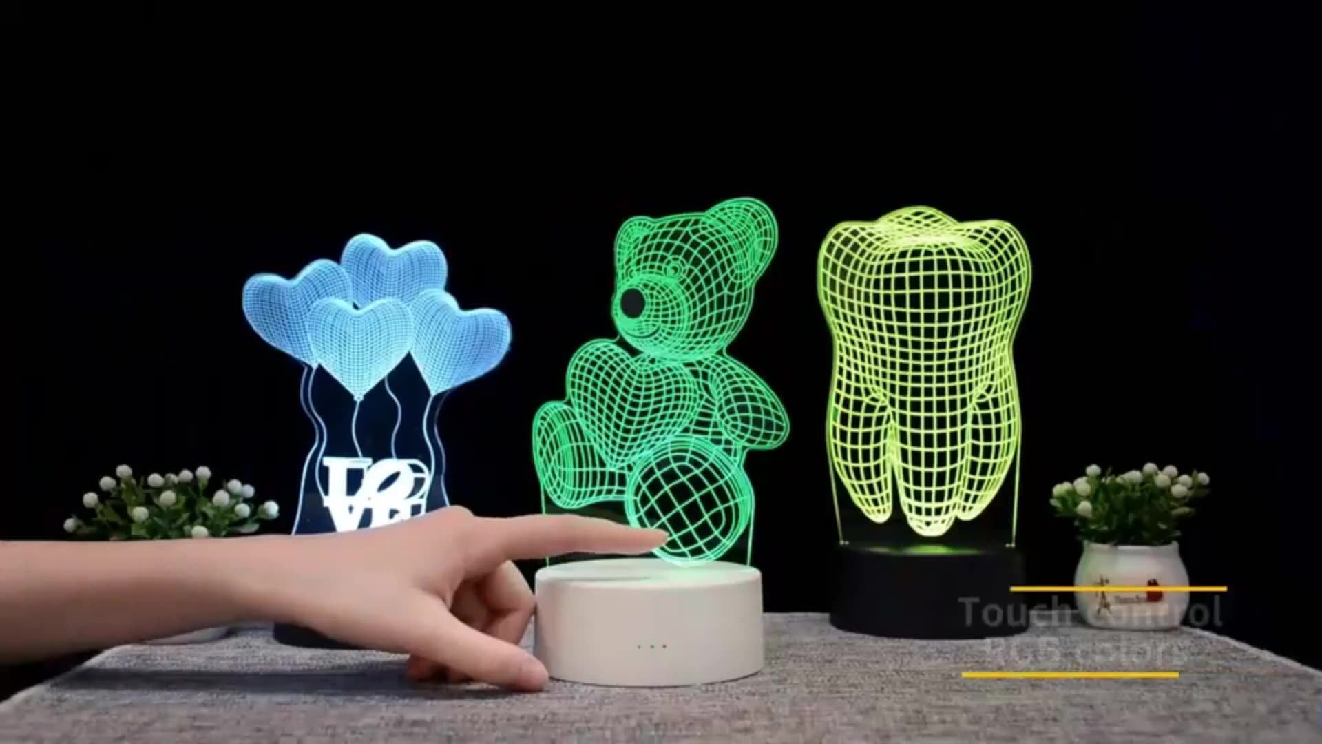 Wholesale Aa Battery Compartment Light Up Rounded Led Lamp Bases For 3d Illusion Acrylic Buy