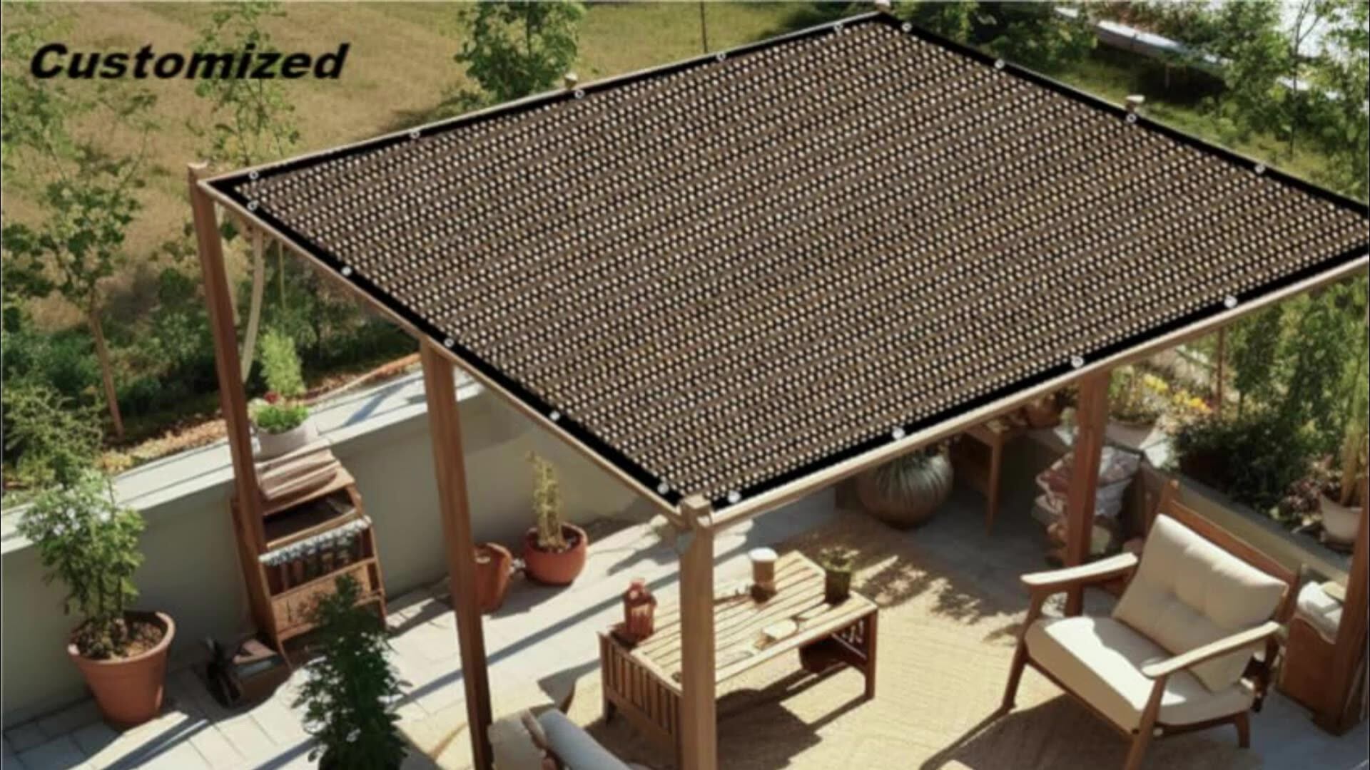 Dropsure Pergola Shade Cover 10'x12' Outdoor Sun Shade Cloth With