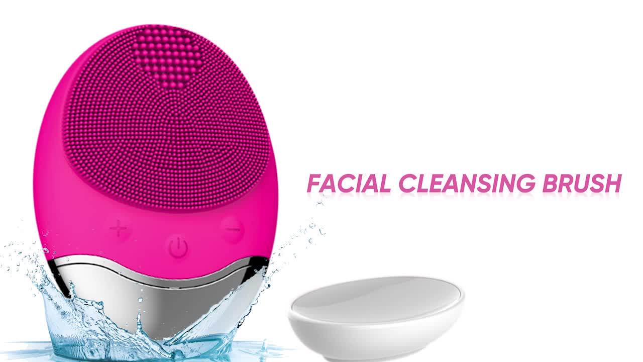 Waterproof Ultrasonic Wireless Charger Logo Branded Facial Cleansing