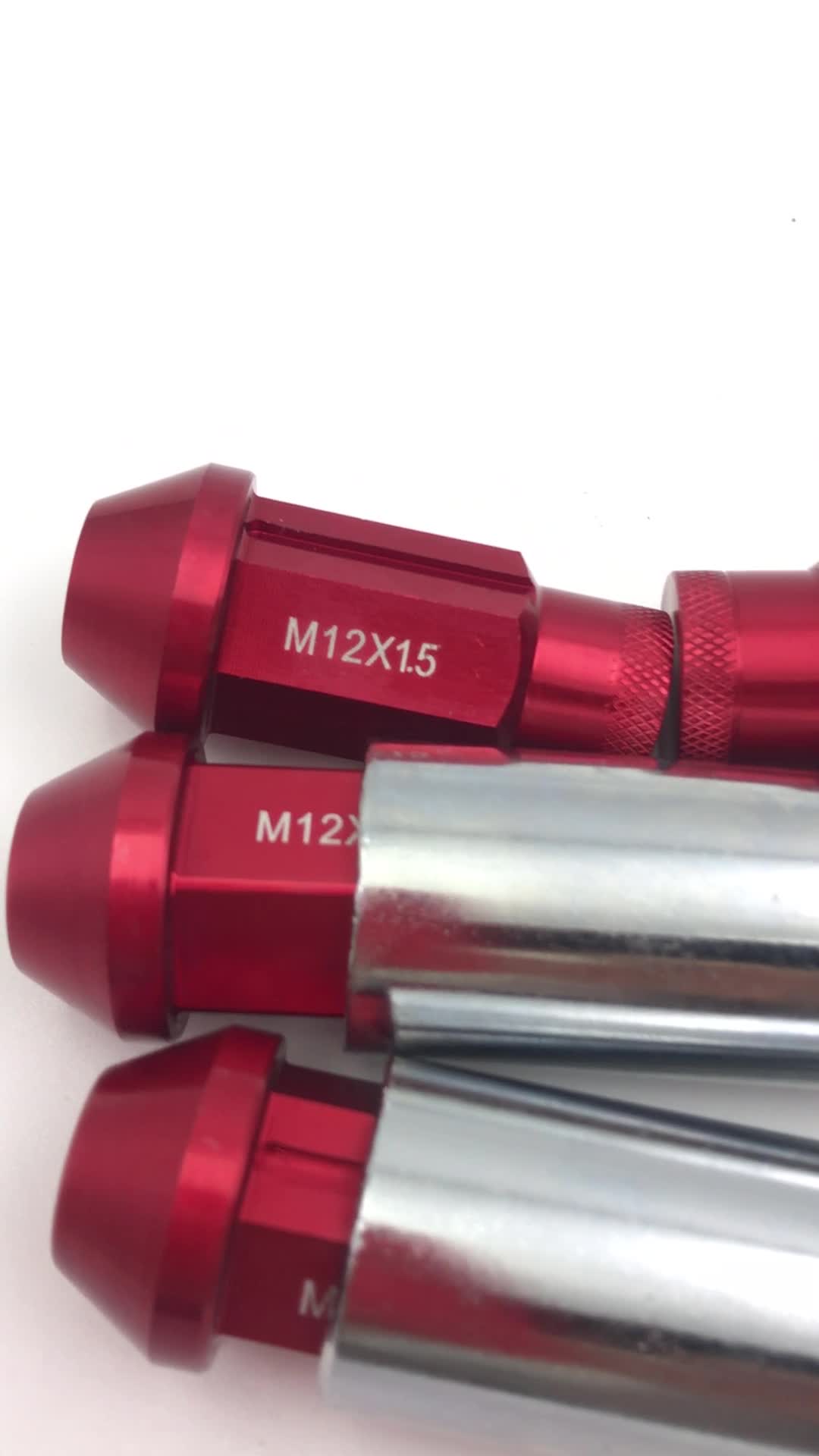 20 Pcs With Two Lock Aluminum Extended Tuner Wheel Rim Lug Nuts M12x1.5