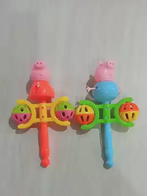 0-1 year old baby pacifying plastic rattle Baby Bell Bell Bell hand bell toddler handle hand grab pig Bell Bell