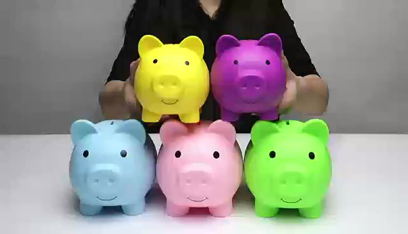 Piggy Bank Toys for Toddlers 1-3, Plastic Piggy Bank Children