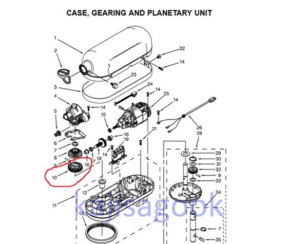 Spot Kitchenaid KA Chef Machine Original Gears Maintenance Accessories Machine Machine Machine Maintenance