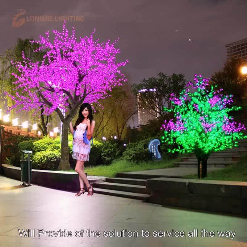 Good Quality Plastic Simulation Led Outdoor Lighted Blue Flower Cherry Blossom Tree Light Buy