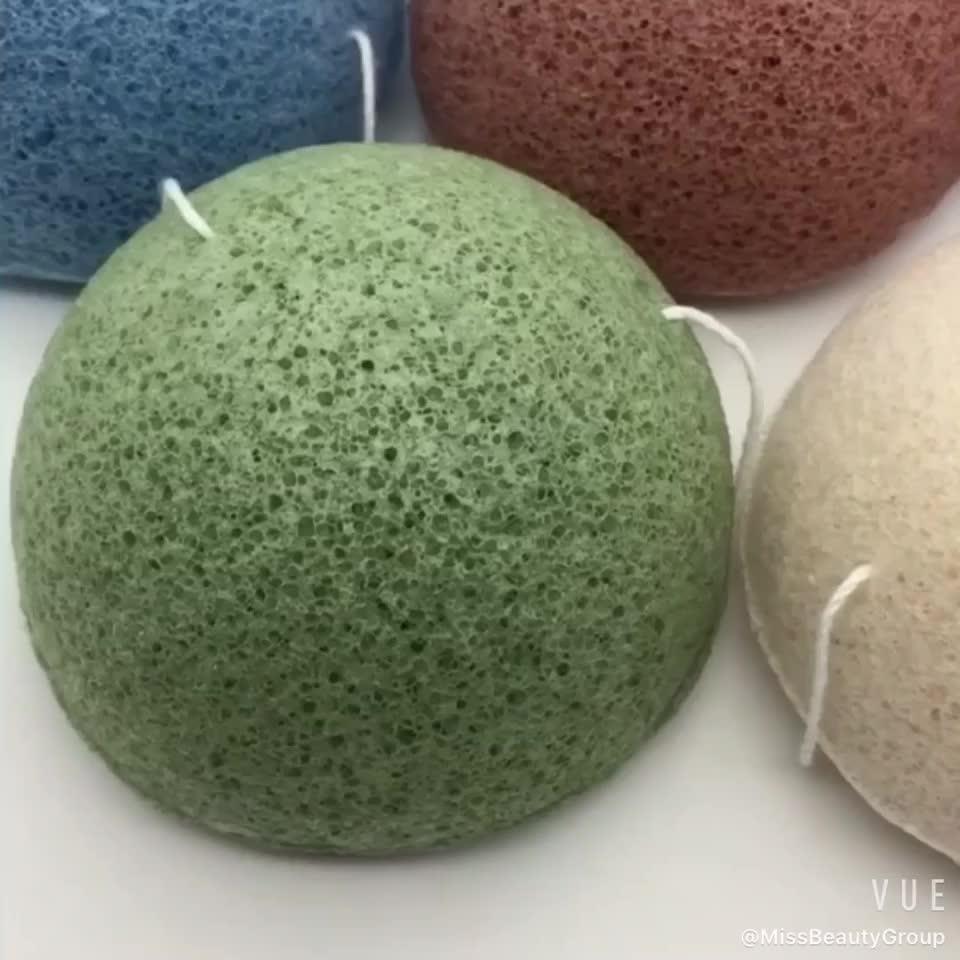 Amazon Best Seller High Quality Organic Green Konjac Sponge Customized