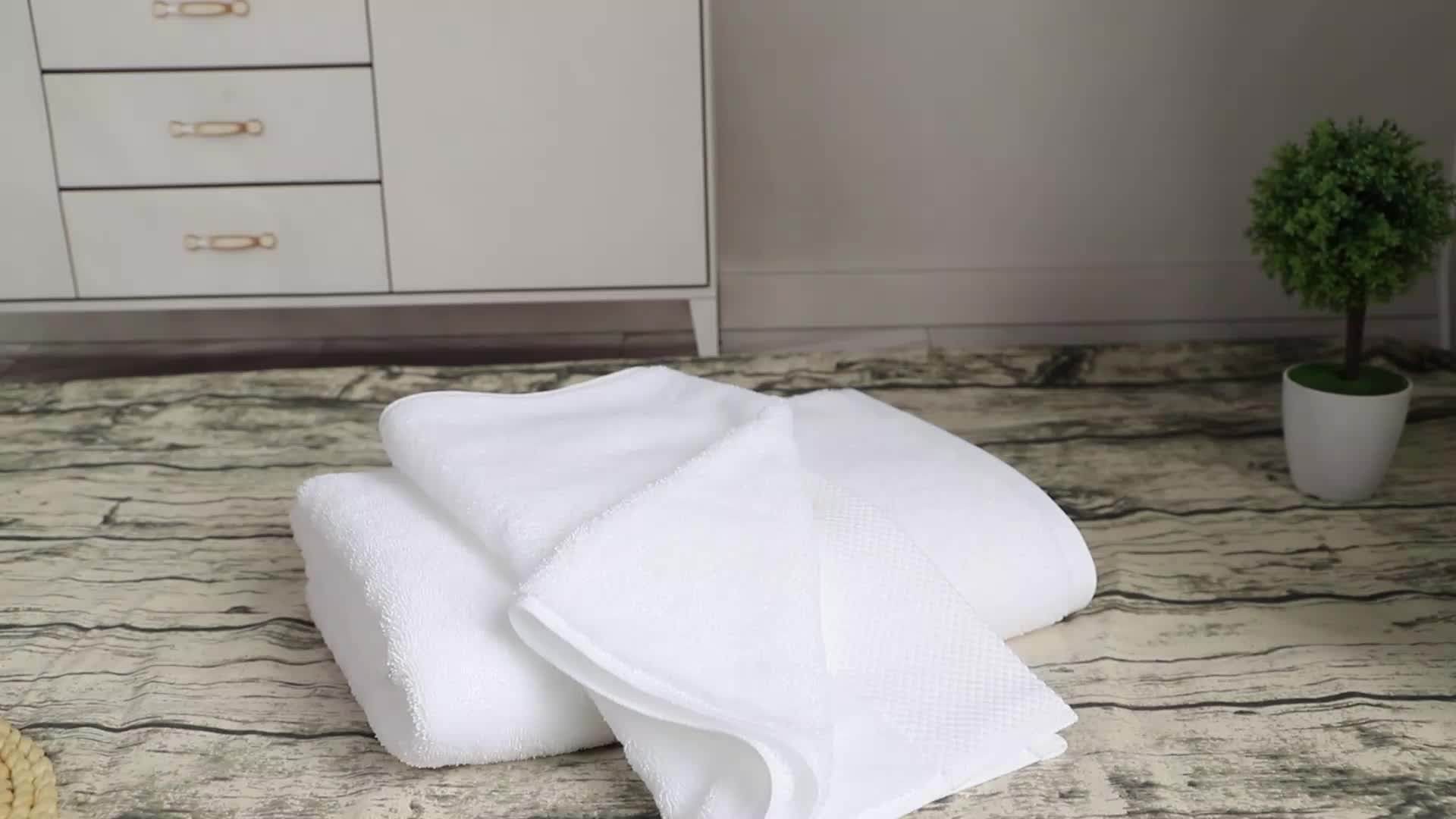 Hot Sale Dobby White Luxury Towels Hotel 100 Cotton Ecofriendly