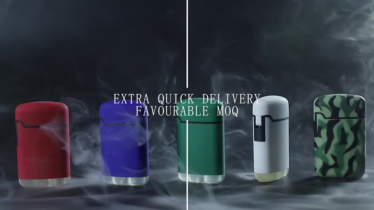 Flip Top Plastic Custom Print Cute Butane Refillable Gas Torch Smoking