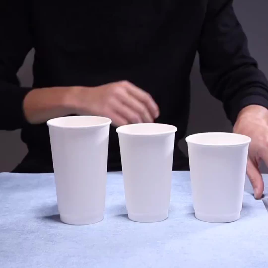 Double-layer Hollow Coffee Paper Cups Disposable Paper Cups Thickened ...