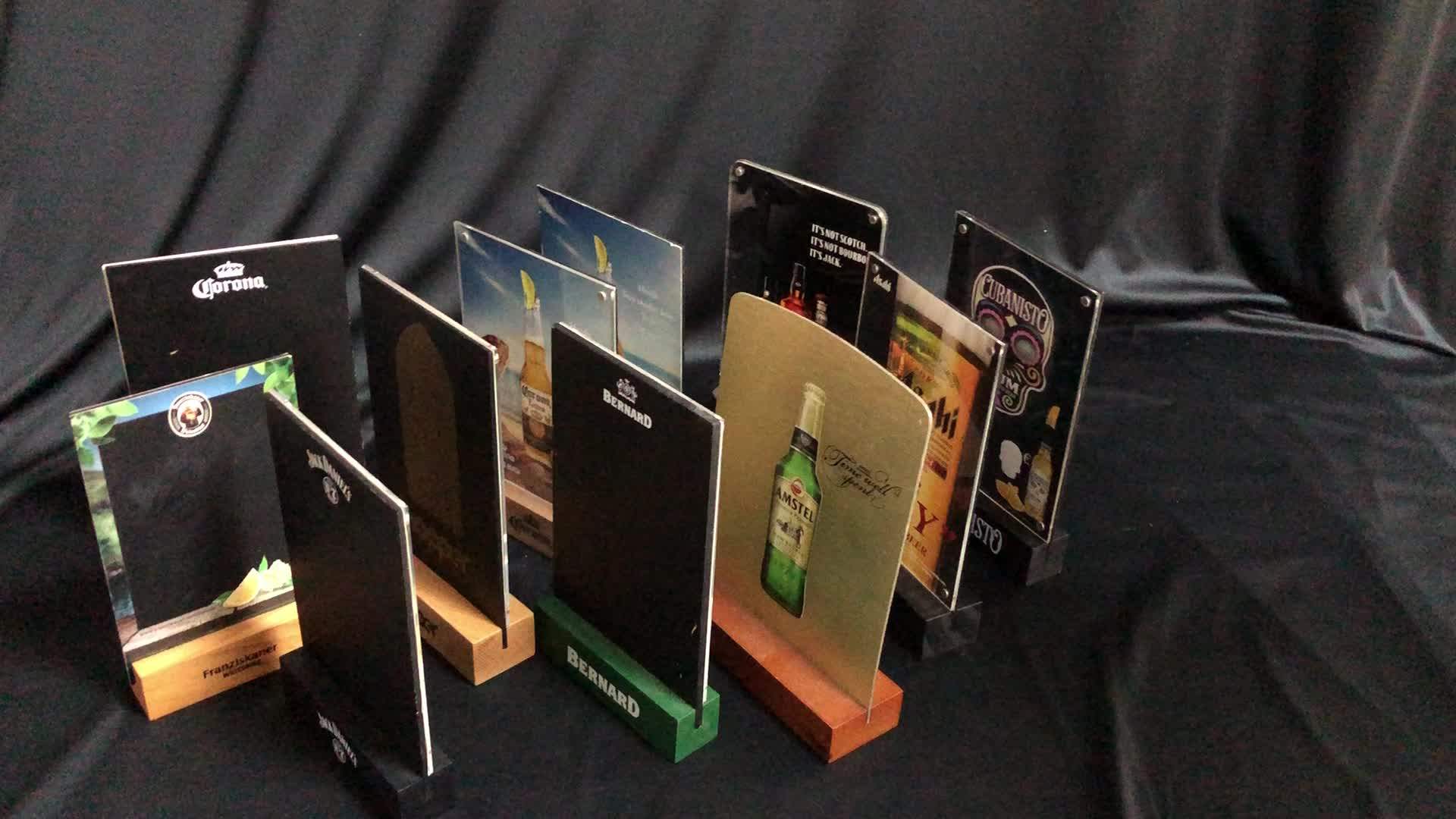 Cheap Corona Acrylic & Wood Table Talker Display Stand Menu