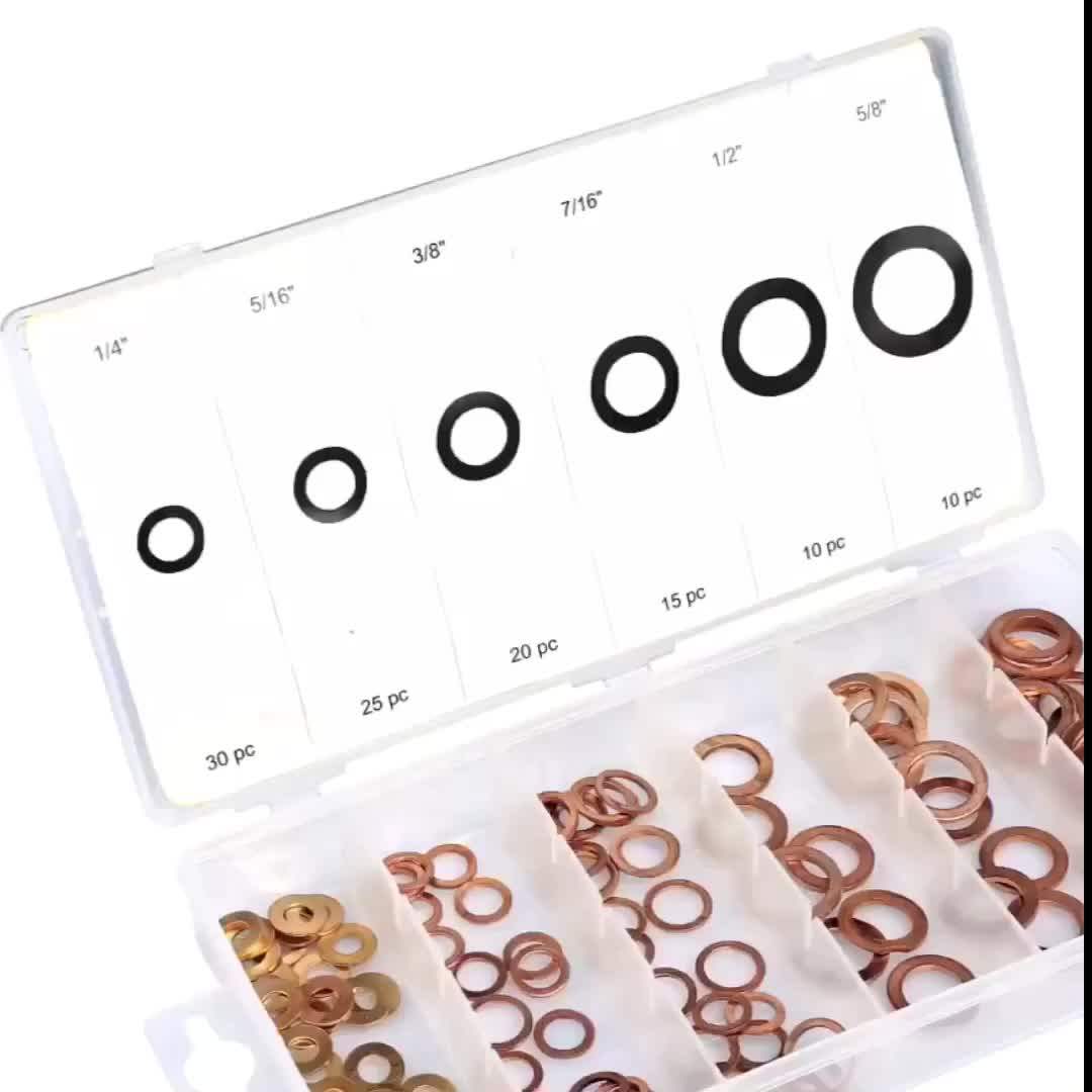 110pc Flat Ring Seal Copper Washer Gasket Assortment Set Buy Copper