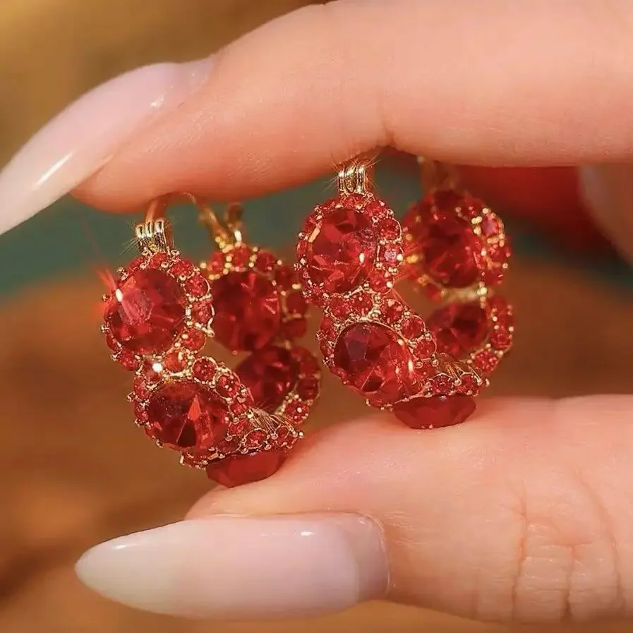 Elite red stone inlay with zircon