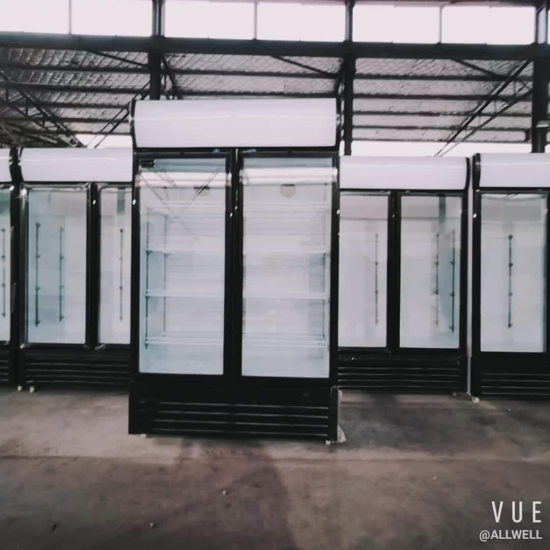 Large Volume Bar Fridge Upright Drink Glass Door Refrigerator Pepsi