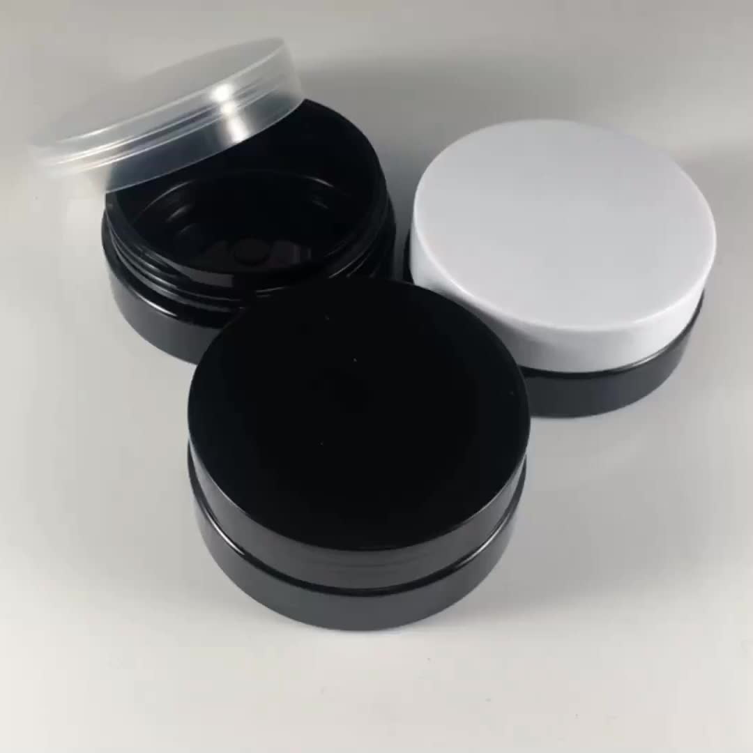 3oz 4oz 5oz Black Plastic Hair Wax Jar,Hair Clay Container,Clay Mask