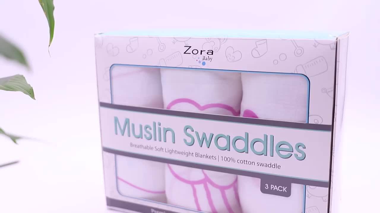 Muslin Bamboo Sawddle Blanket Set Of 3 Soft Receiving Blanket Burp