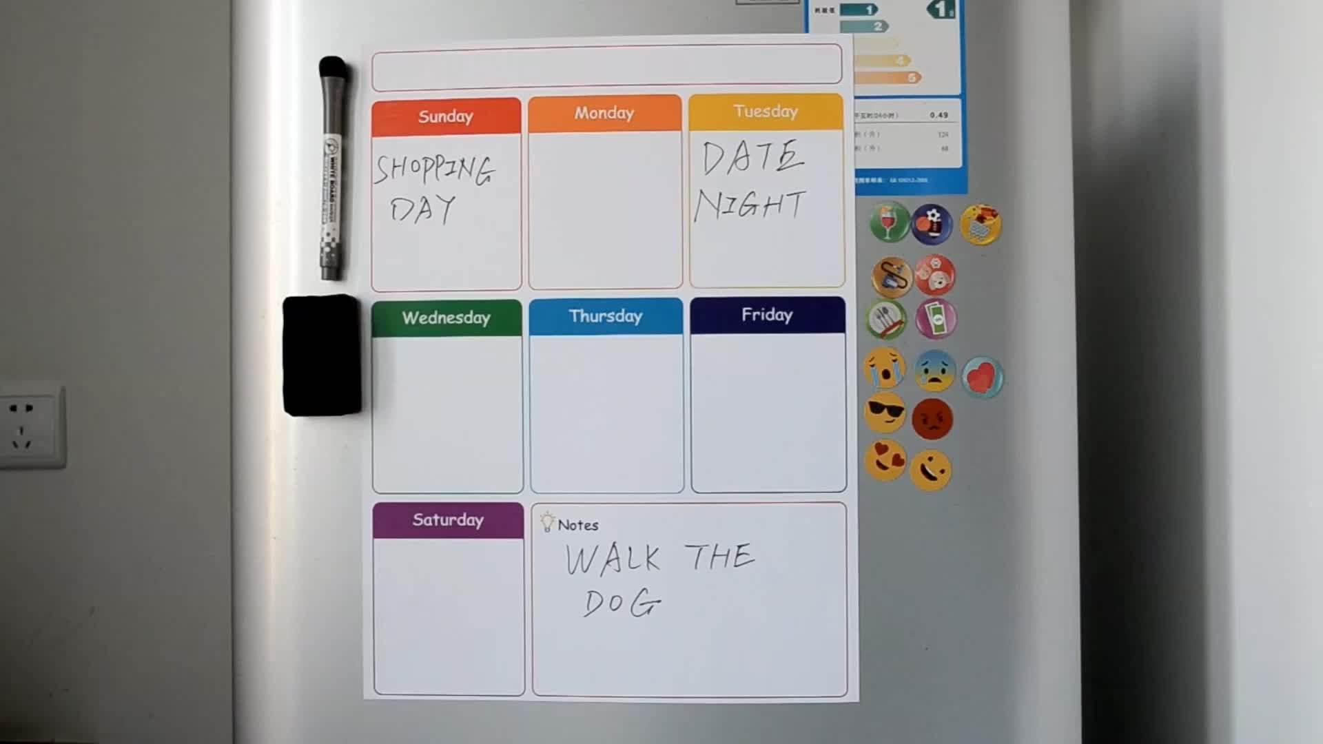 5.7 A1 Shopping List Fridge Weekly Planner Board Whiteboard For Refrigerator
