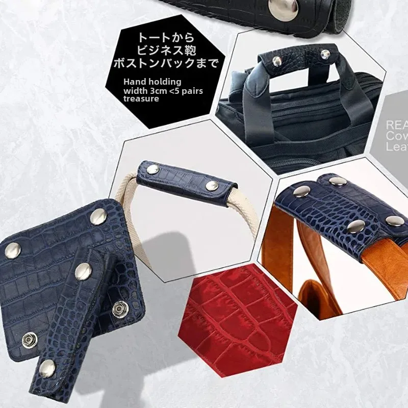 Cross-border Hot Sale Anti-Le Crocodile Pattern Leather Luggage Handle Removable Handle Leather Case Snap-on Anti-slip Protective Case