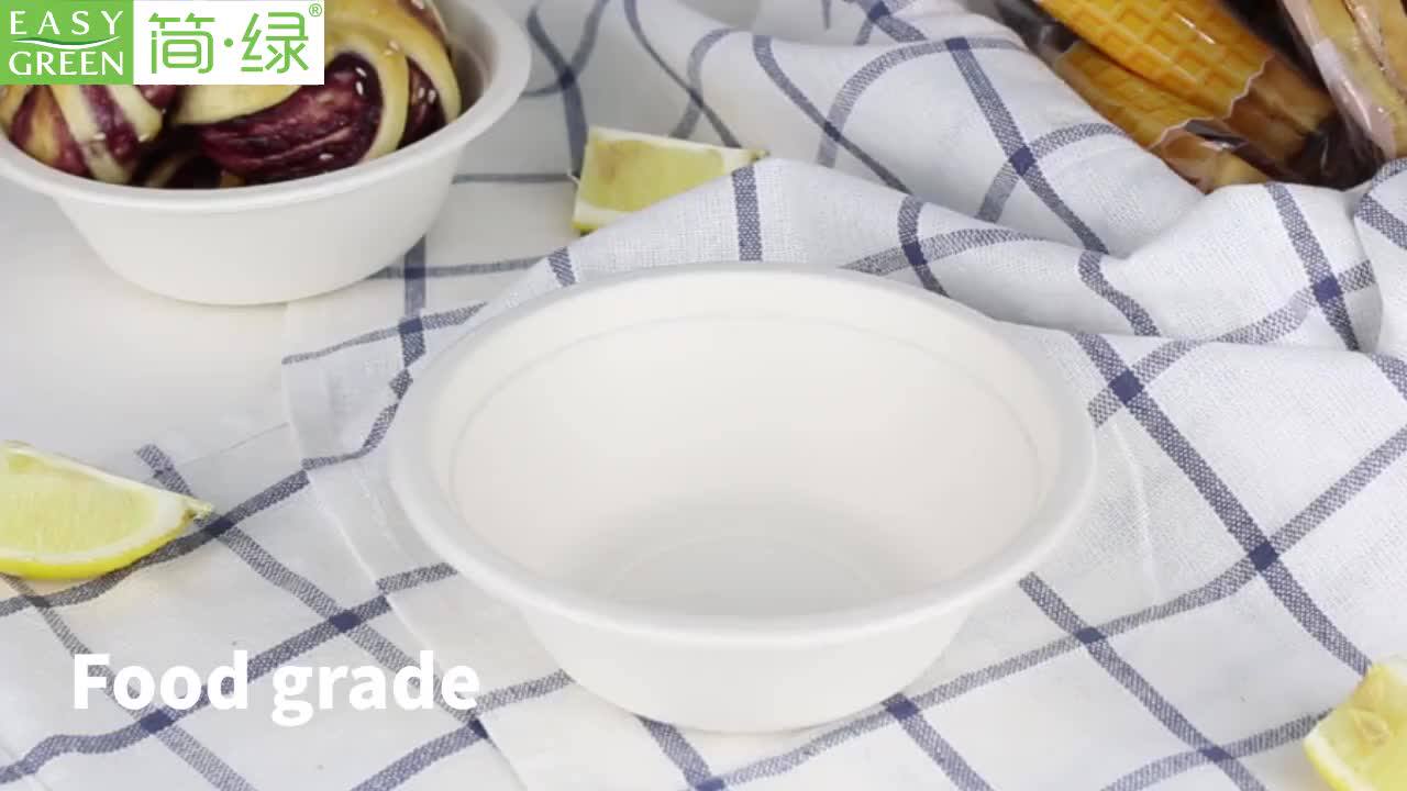 Easy Green 500ml Round Tableware Container Disposable Ramen Custom Pulp