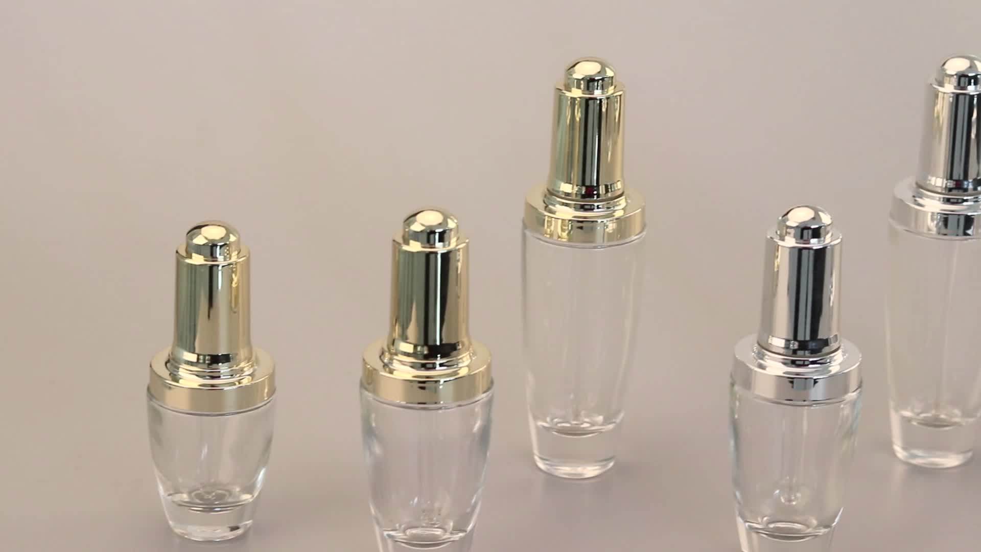 Luxury Serum Bottle Push Button Dropper Cosmetics 35ml 25ml 55ml Face