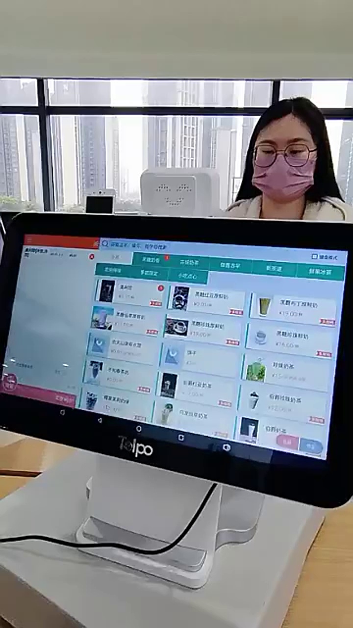 农信社必备。天波TPS680C双屏收银机，刷脸扫码支付新体验