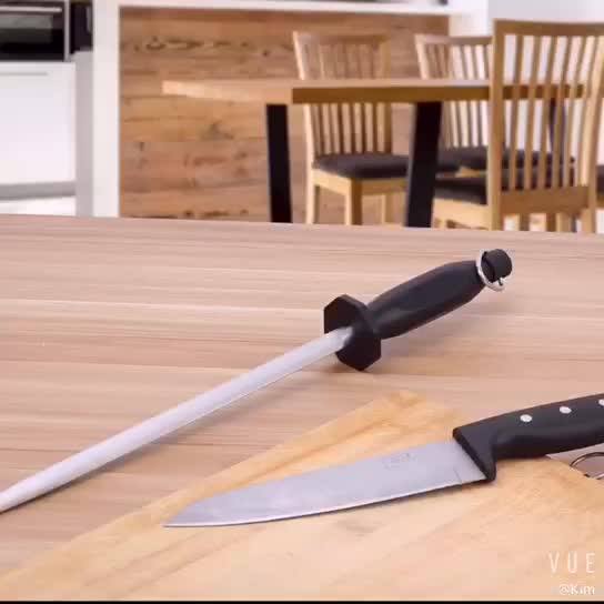 Manual Knife Sharpener Steel Stick For Kitchen Red Diamond Best Honing