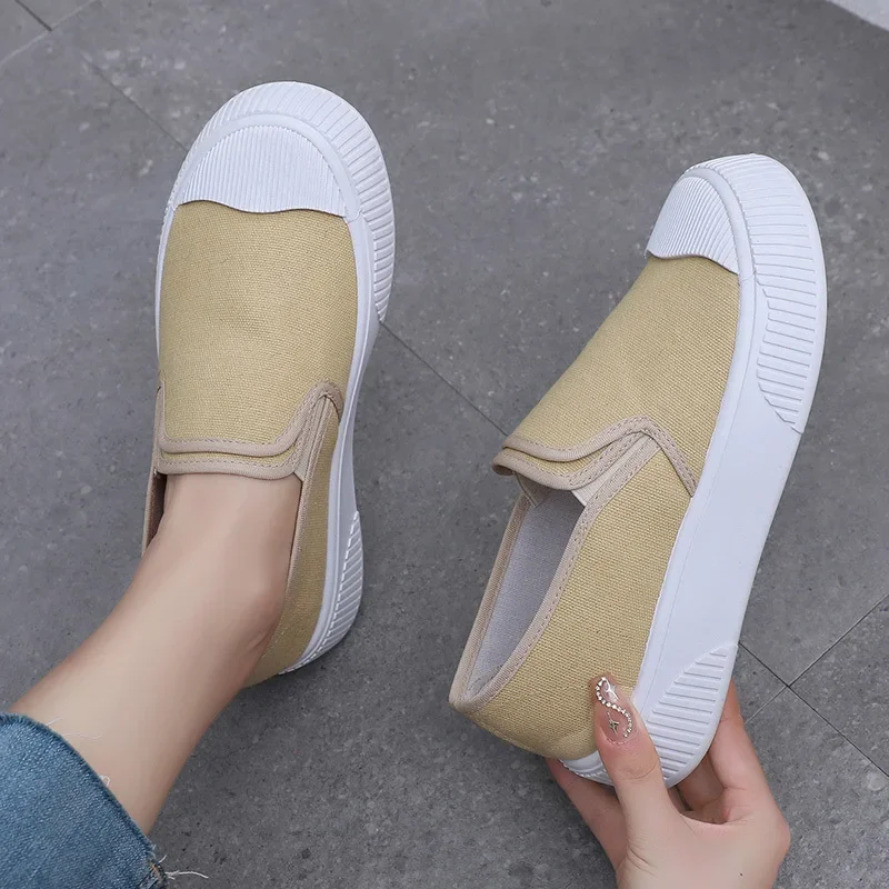 Летняя обувь из ткани на платформе для отдыха, удобные универсальные кроссовки, интернет-знаменитость