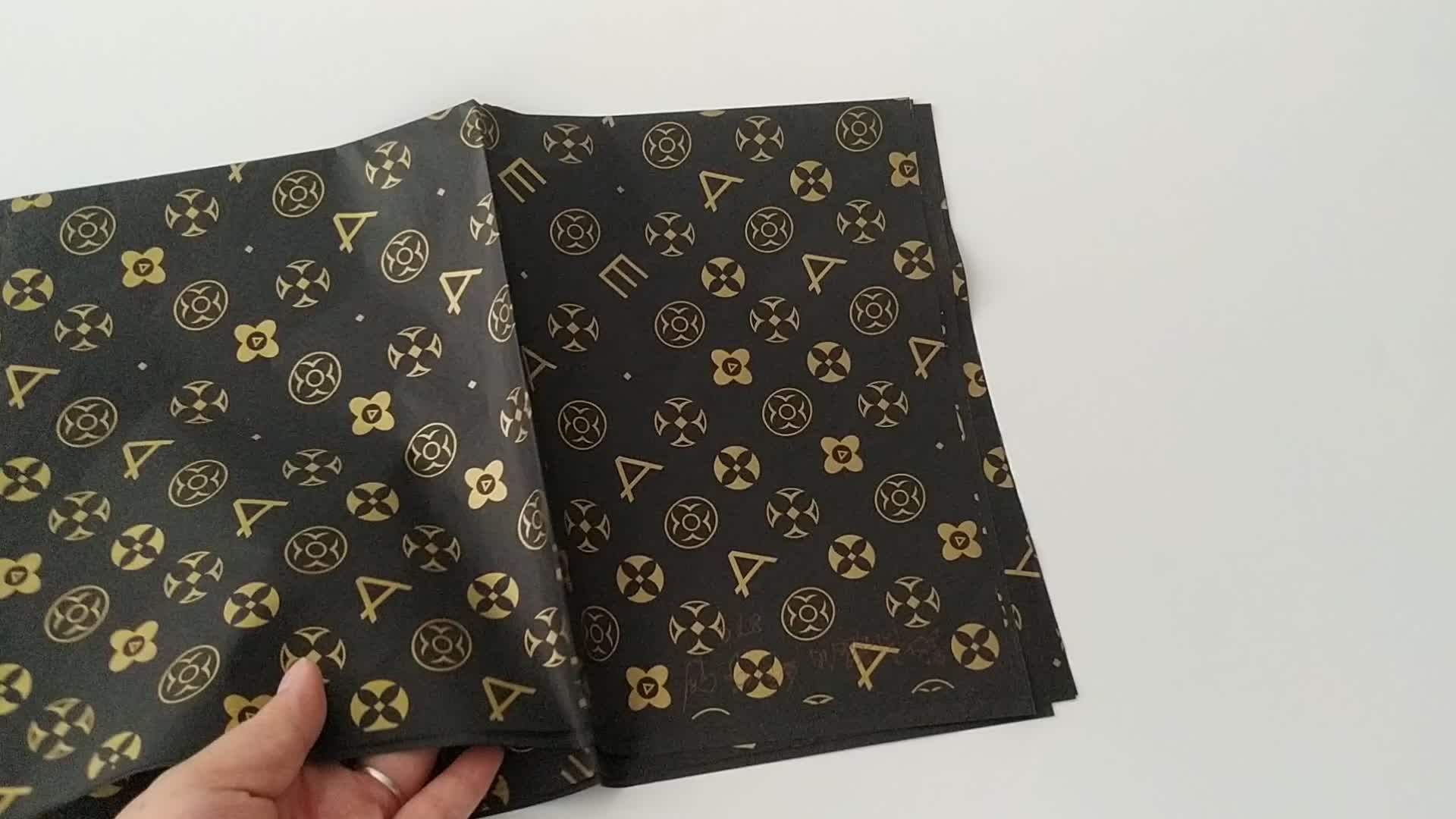 Custom Logo Printed Tissue Wrapping Paper With Gold Or Sliver Logo