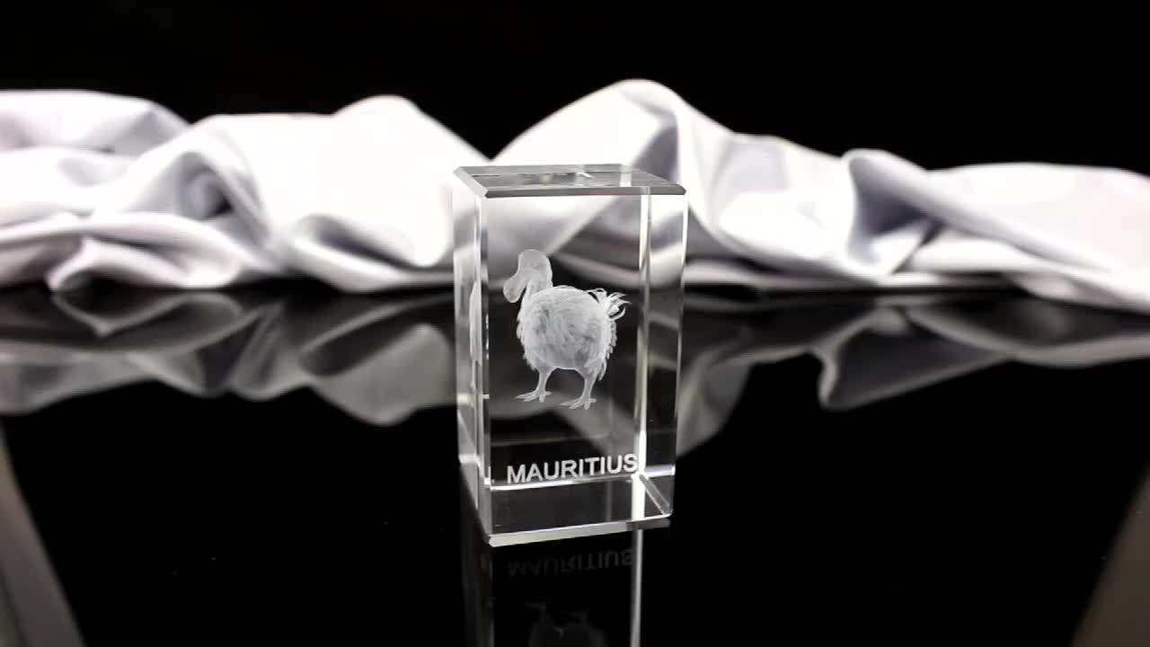 3d Laser Cut Crystal Trophy Cube/building Animal Laser Engrave Crystal