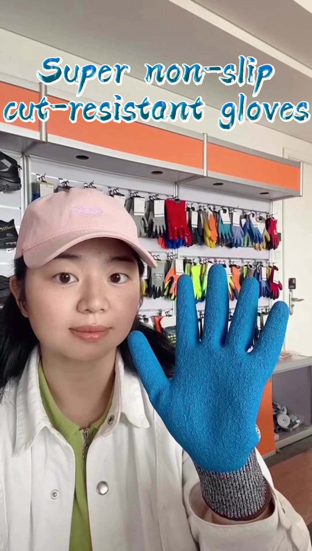 Ente Safety Cut Resistant Latex Crinkle Palm Coated Gloves With