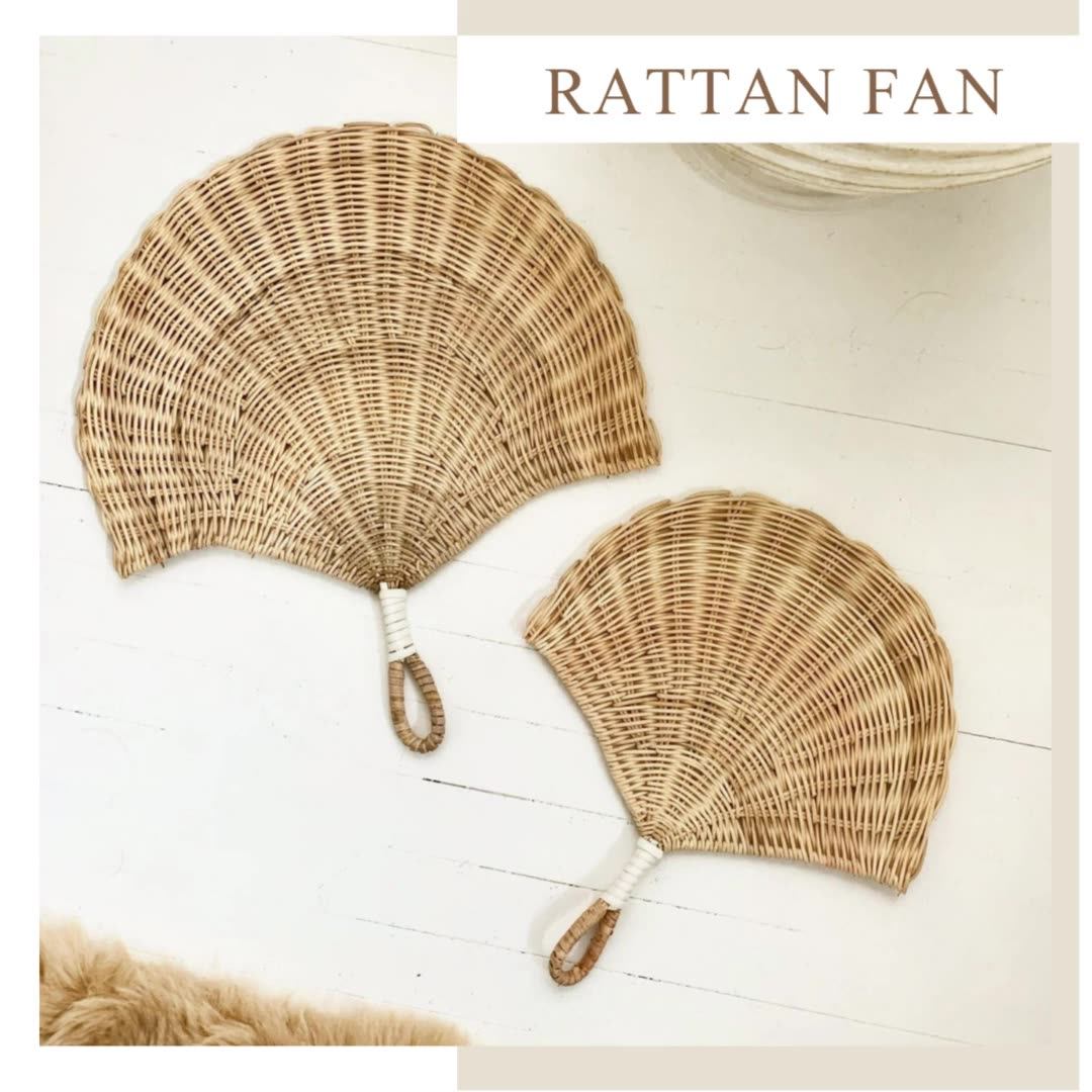 Decoration Wicker Fans Hand Held Wedding Decor Wall Mounted Hanging Natural Rattan Fan Wholesale