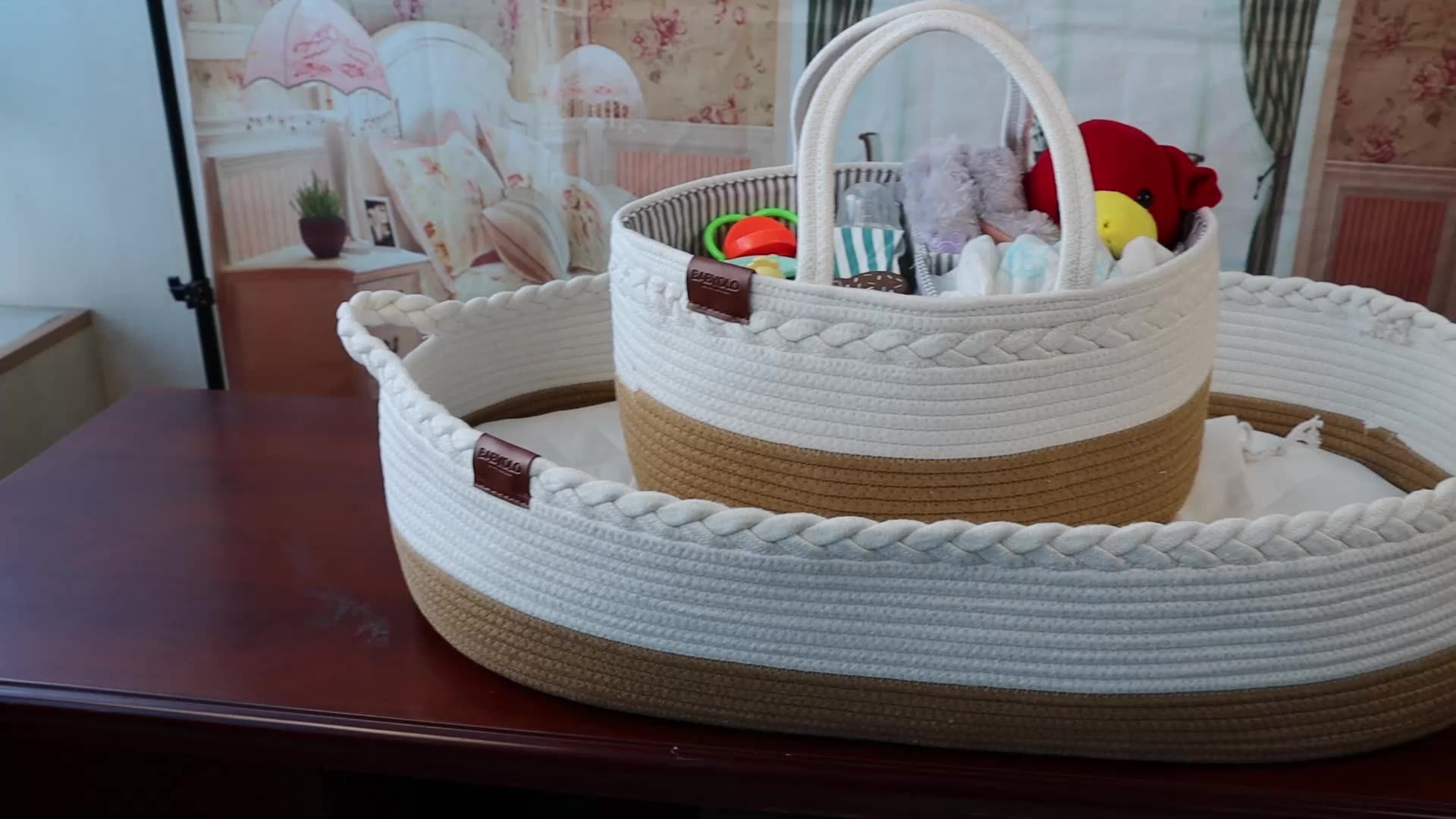 2023 Top Selling Moses Diaper Basket Foldable Diaper Caddy Organizer 2