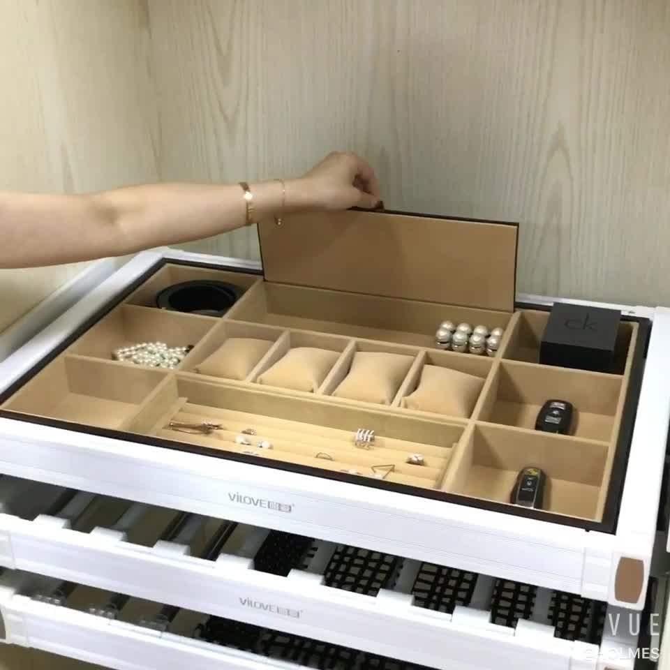 Pullout Metal Wardrobe Jewelry Storage Basket For Closet