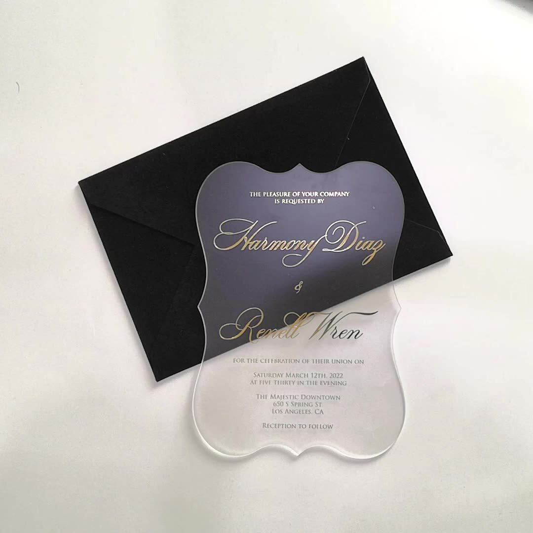 Hot Sale Muslim Clear Acrylic Wedding Invitation Cards With Velvet  Envelopes - Buy Velvet Envelopes,Clear Invitations,Muslim Invitation Cards  Product on Alibaba.com