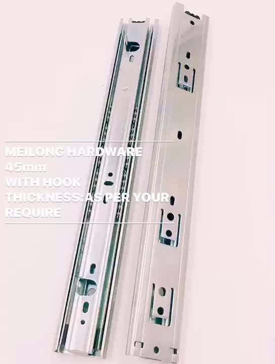 Ball Bearing Hook Drawer Slide / Furniture Parts Drawer Slides / Drawer