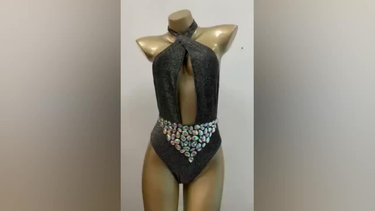 Crop Top Sexy Diamond Swimwear Glitter Swimsuit One Piece Sequin Diamond Bikini Buy Sequin