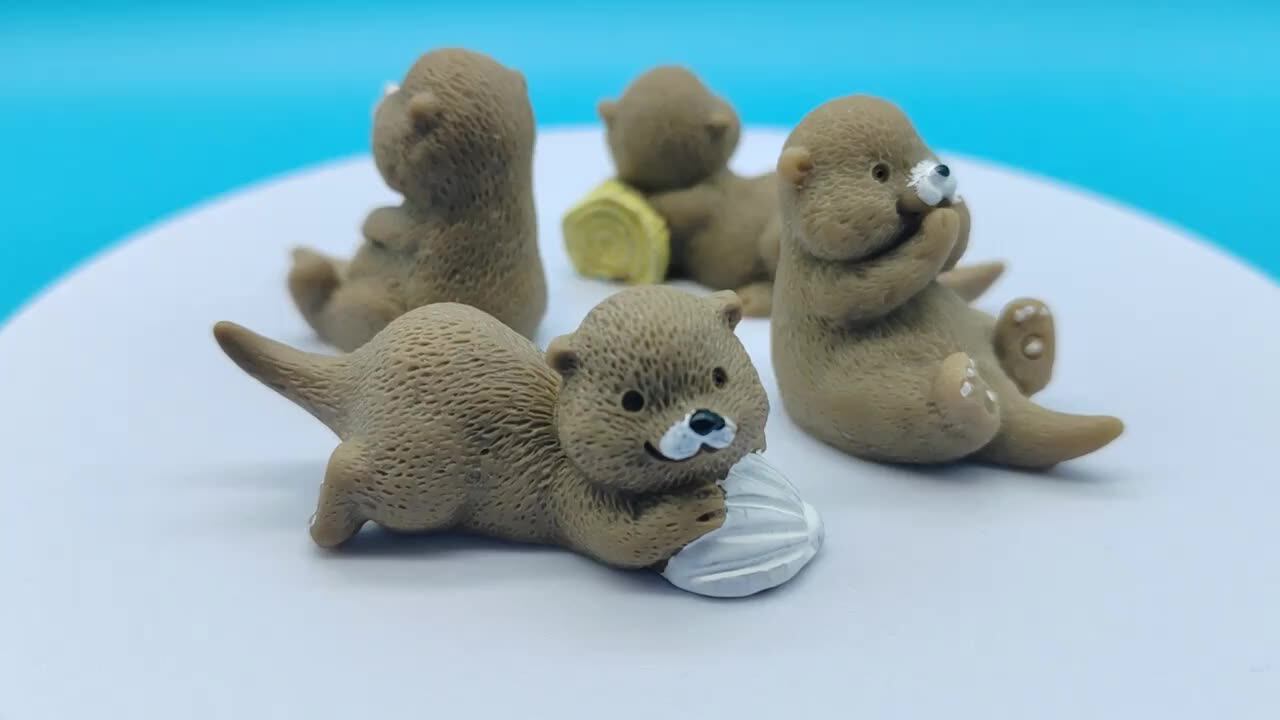 14 Stück Mini-Otter-Figuren – 2,5 Cm Groß, Aus Harz, Für Deko, Terrarien, Kuchen & Basteln