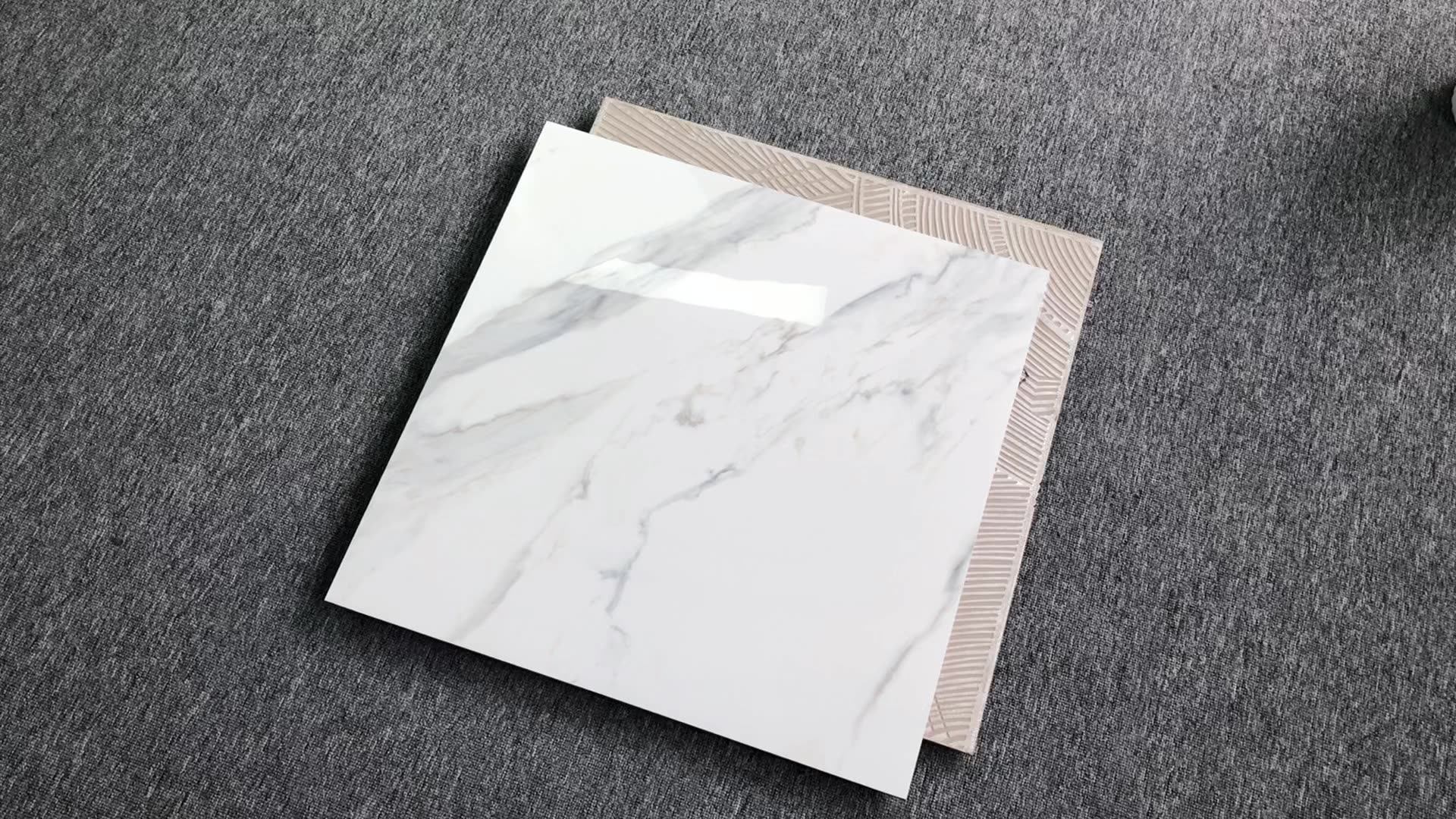 60 X 60 Home Carrara White Marble Design Inkjet Polished Ceramic