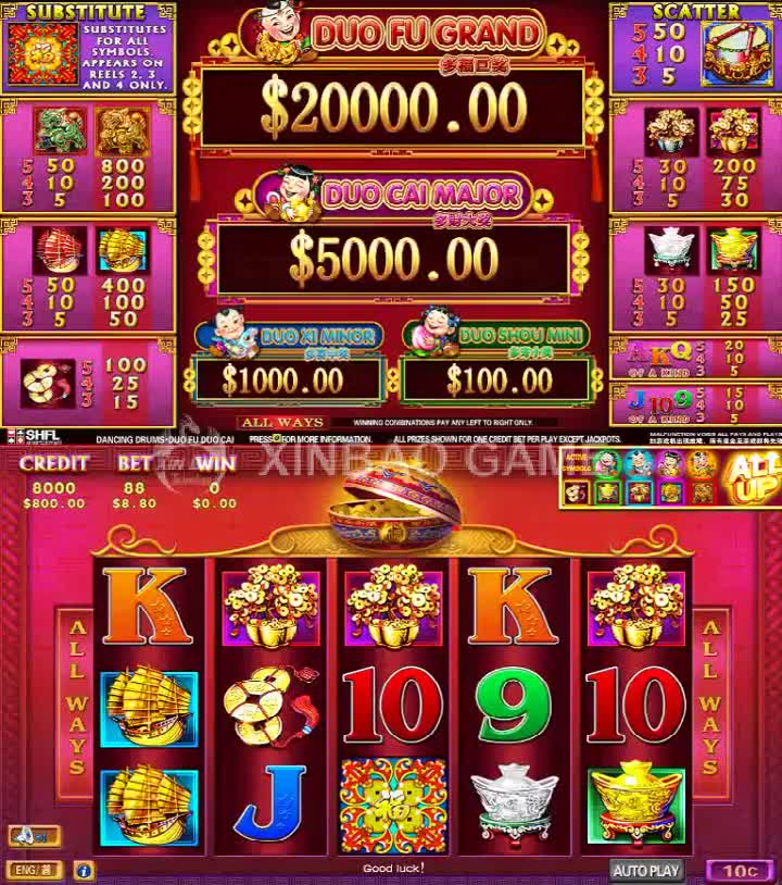 Funny Casino Slot Machine Kit Duo Fu Duo Cai Series Dancing Drums - Buy Casino,Slot,Casino Slot ...