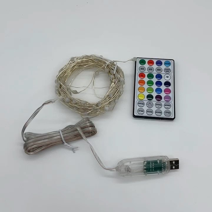 Rgb Multifunctional Remote Control Usb Copper Wire Light Christmas