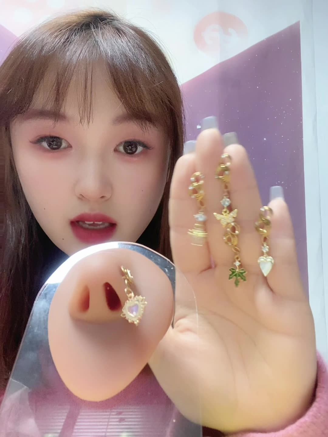 Gaby New Design Stainless Steel Nose Studs Long Dangle Nose Piercing